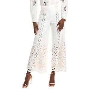 Oscar De La Renta Womens  Silk-Lined Pant, White